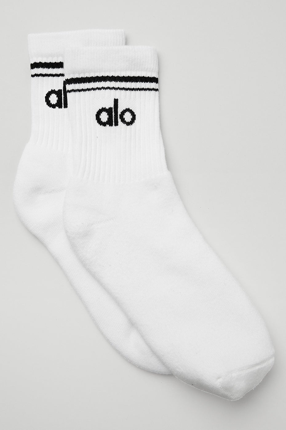 Chaussettes rétro mi-mollet - Unisexe - Blanc/Noir