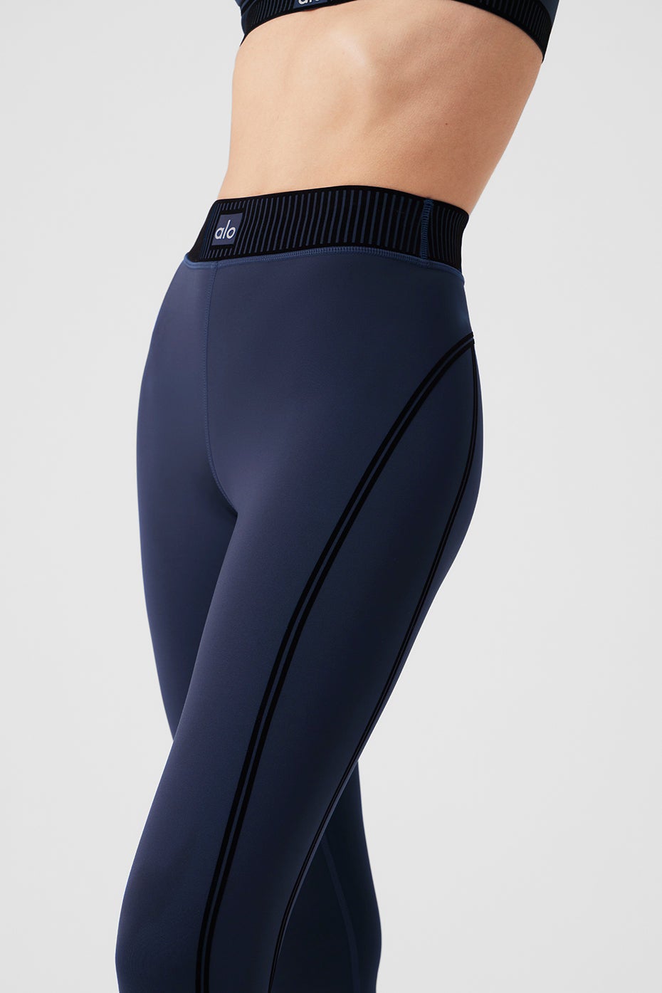 Airlift Line Up High Waisted Leggings - Navy Blue